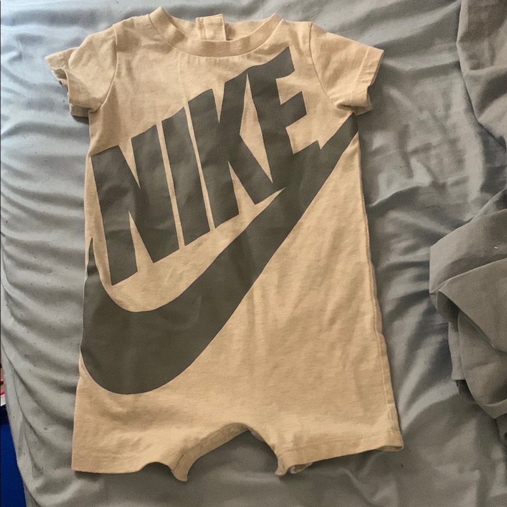 Nike Beige Baby Romper with Logo